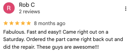 Local Appliance Repair Pros review from Rob C